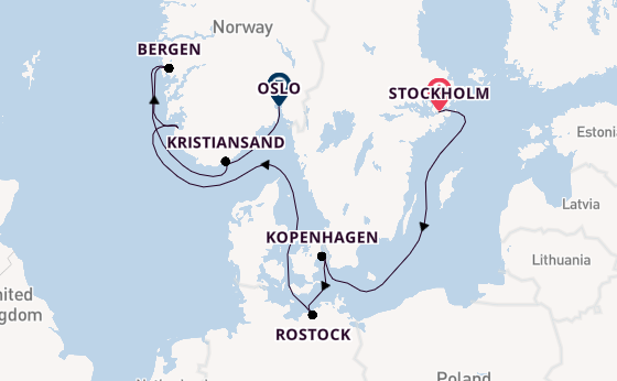 Noorwegen vanaf Stockholm, Zweden met de MSC Magnifica