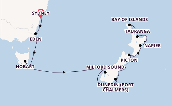 New Zealand from Sydney, Australia with the Azamara Pursuit