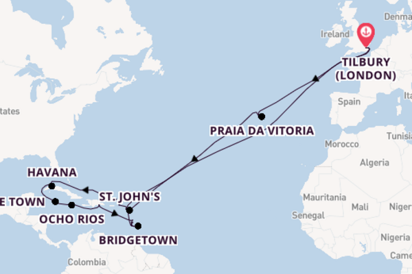 41 day cruise with the Ambience to Tilbury (London)