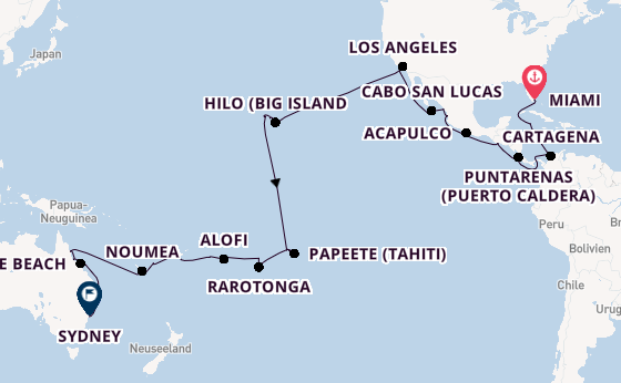 Transpazifik ab Miami auf der Vista