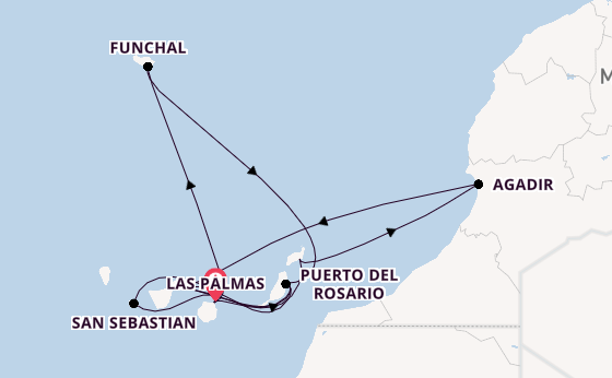 Kanarische Inseln ab Las Palmas, Gran Canaria auf AIDAblu