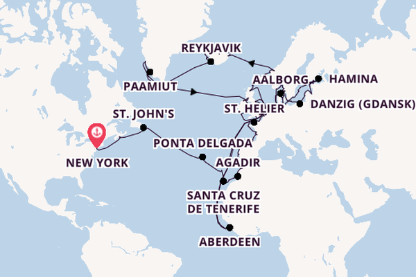 Transatlantic from New York with the Seven Seas Mariner