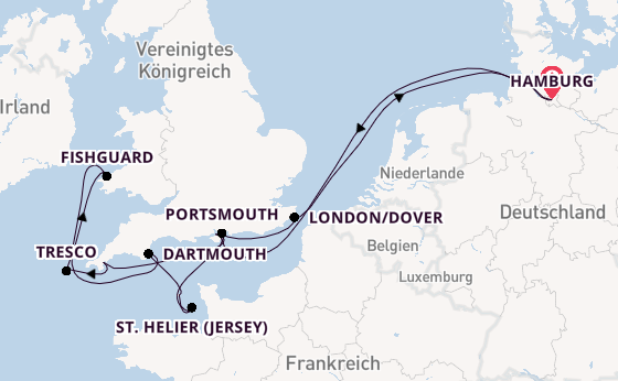 Vereinigtes Königreich ab Hamburg auf der EUROPA 2