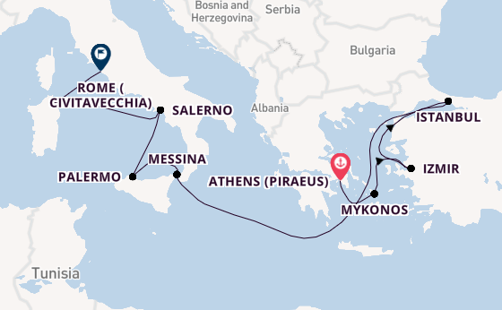 Mediterranean Sea from Athens (Piraeus), Greece with the Marina
