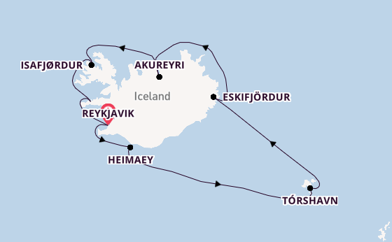 Arctica vanaf Reykjavik, IJsland met de Seven Seas Splendor