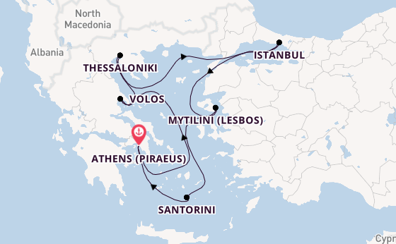 Eastern Mediterranean from Athens (Piraeus), Greece with the EXPLORA I