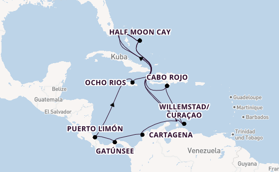 Karibik ab Fort Lauderdale (Port Everglades), USA auf der Nieuw Amsterdam