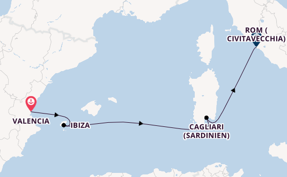 Westliches Mittelmeer ab Valencia, Spanien auf der MSC Musica