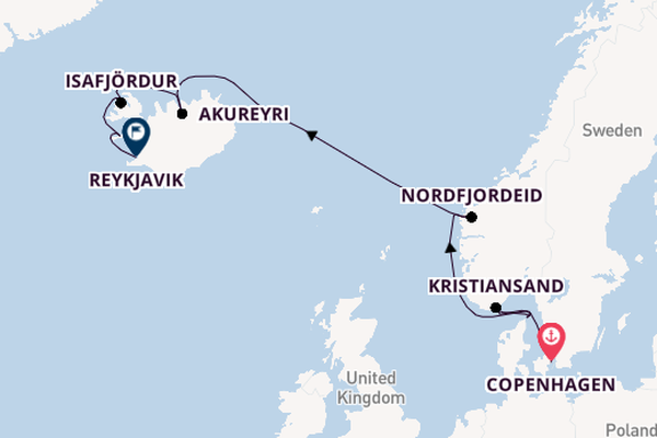 Arctic Ocean from Copenhagen, Denmark with the Regal Princess