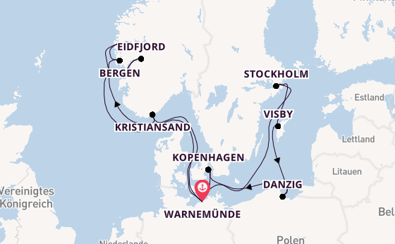 Norwegen ab Warnemünde auf AIDAsol