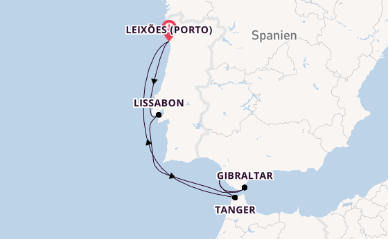 Portugal ab Leixões (Porto), Portugal auf der Mein Schiff 6