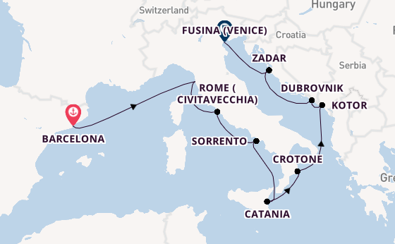Mediterranean Sea from Barcelona, Spain with the Azamara Journey