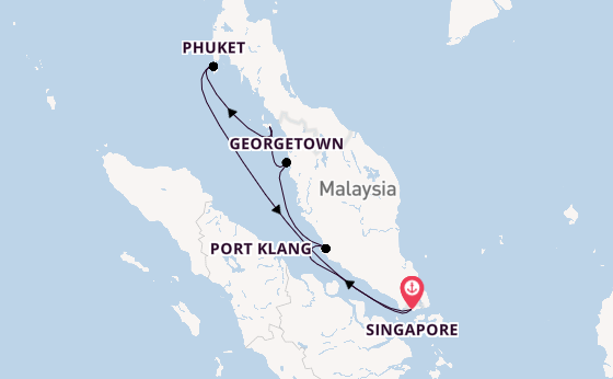 Zuidoost-Azië vanaf Singapore, Singapore met de Noordam