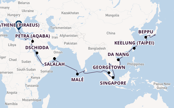 Oost-Azië vanaf Yokohama (Tokio), Japan met de VASCO DA GAMA