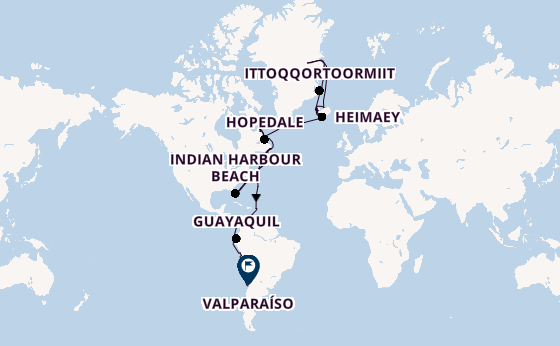 trans-Atlantisch vanaf Reykjavik, IJsland met de Seabourn Pursuit