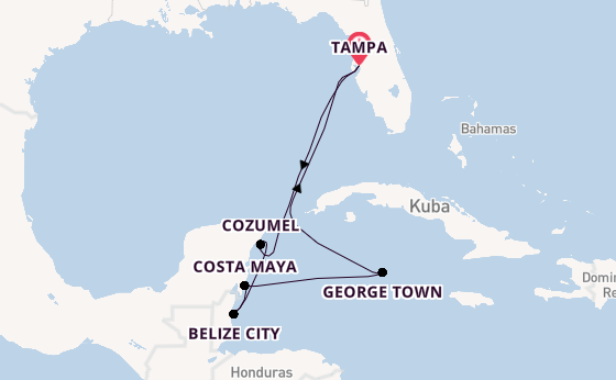 Westliche Karibik ab Tampa, Florida, USA auf der Jewel of the Seas