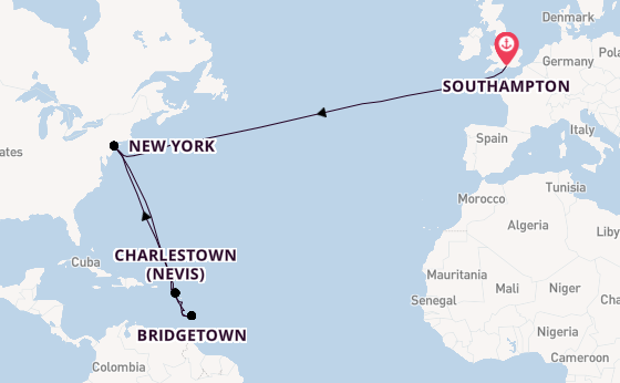 Transatlantic from Southampton, England with the Queen Mary 2