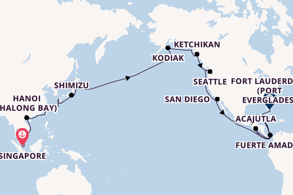 Transpacific from Singapore, Singapore with the Volendam