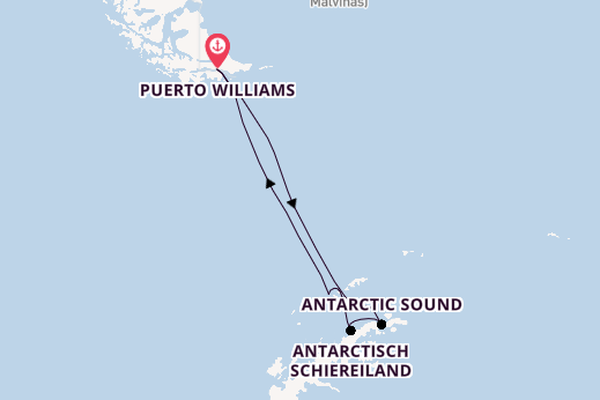Antarctica vanaf Puerto Williams, Chili met de Silver Cloud