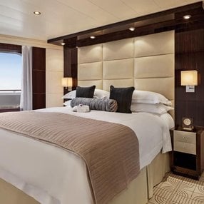 Come aboard the undefined and discover one of 36 cabin categories on a total of 11 decks that can accommodate 1238 passengers. Choose your dream cabin and feel at home on board the undefined!
