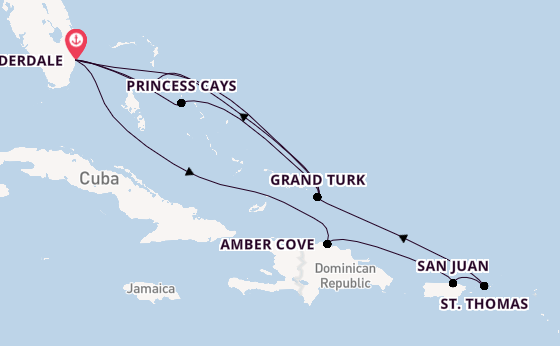 Caribbean vanaf Fort Lauderdale, Verenigde Staten met de Regal Princess