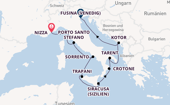 Westliches Mittelmeer ab Nizza, Frankreich auf der Azamara Onward