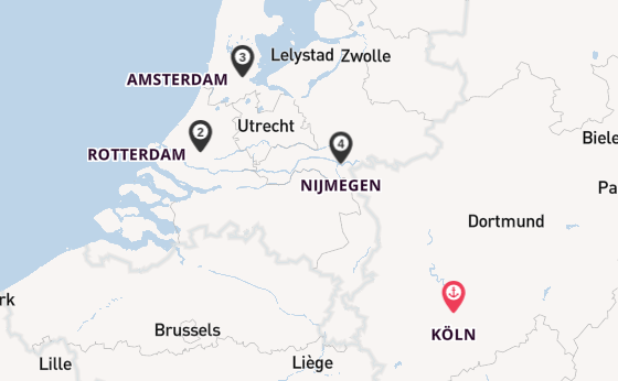 Rhein ab Köln, Deutschland auf der MS VistaRio