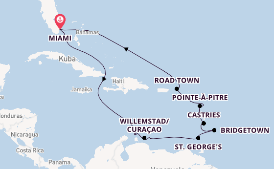 Karibik ab Miami auf der Sonata (Oceania)