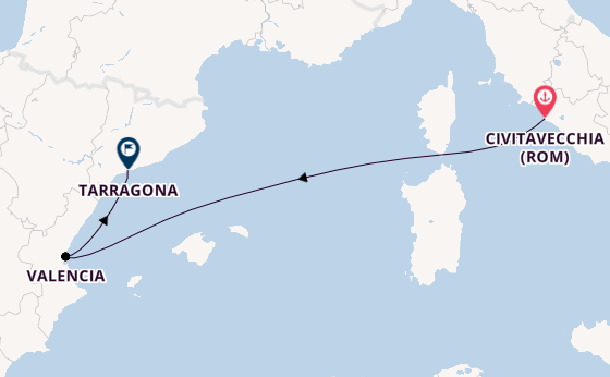 Westliches Mittelmeer ab Civitavecchia (Rom), Italien auf der MSC Sinfonia