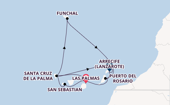 Kanarische Inseln ab Las Palmas, Gran Canaria auf AIDAblu