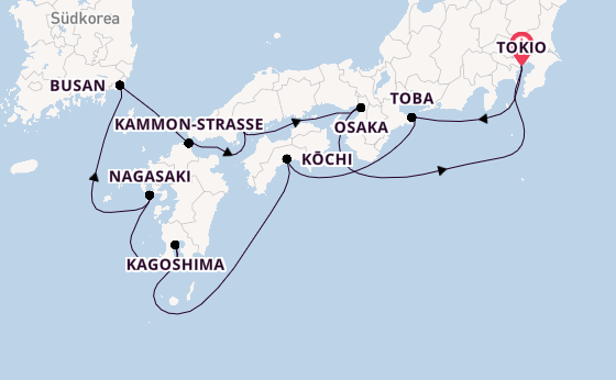 Japan ab Tokio, Japan auf der Diamond Princess
