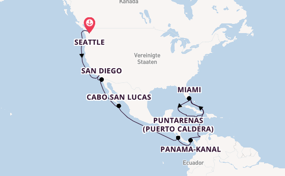 USA Westküste ab Seattle, USA auf der MSC Poesia