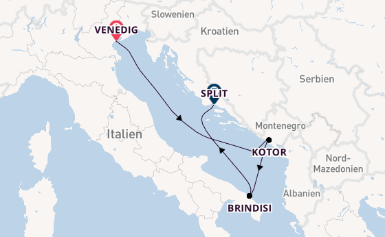 Mittelmeer ab Venedig, Italien auf der MSC Armonia 