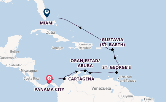 Caribbean from Panama City, Panama with the Seven Seas Grandeur