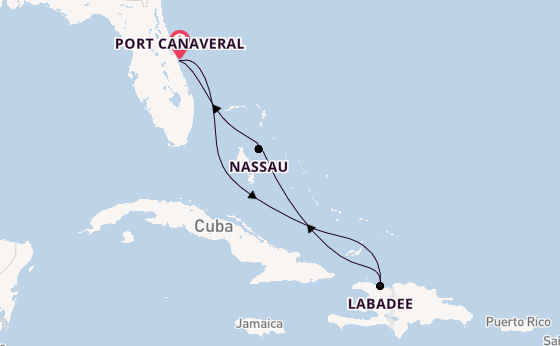Caribbean from Port Canaveral, Florida with the Adventure of the Seas