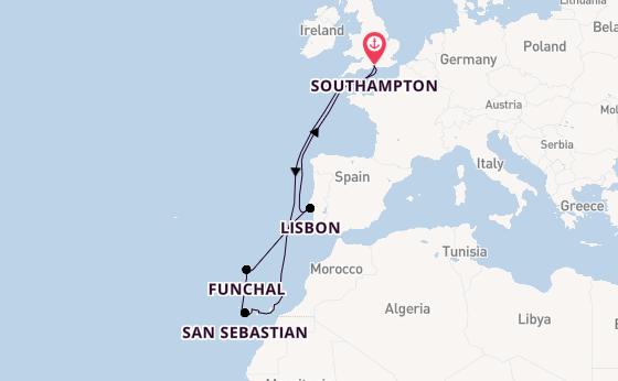 Canary Islands from Southampton, England with the Borealis