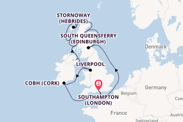 United Kingdom from Southampton, England with the Queen Anne