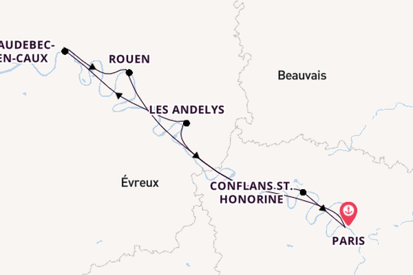 Seine ab Paris, Frankreich auf der MS SEINE COMTESSE