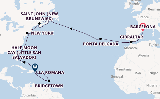 Transatlantic from Barcelona, Spain with the Costa Fascinosa