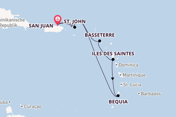 Karibik ab San Juan, Puerto Rico auf der Silver Shadow