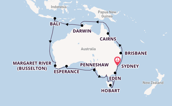Australia from Sydney, Australia with the Marina
