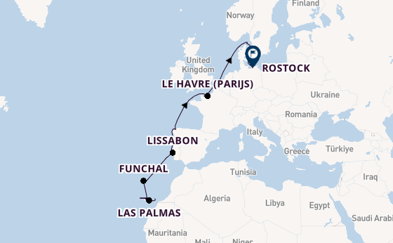 Canarische Eilanden vanaf Puerto del Rosario, Fuerteventura, Spanje met AIDAmar