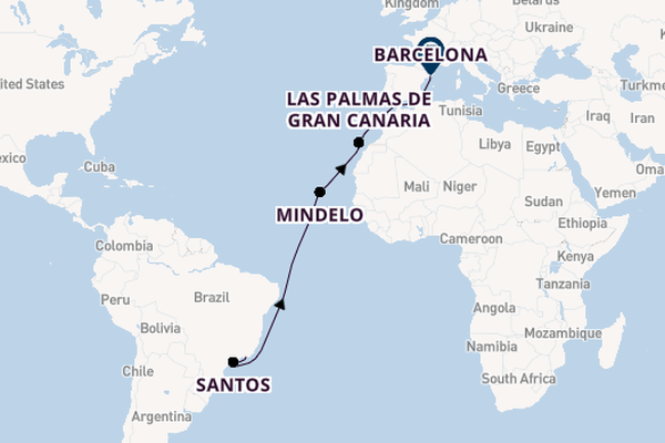 Transatlantic & Repositioning from Rio de Janeiro, Brazil with the MSC Armonia 