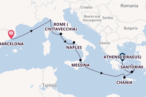 Mediterranean Sea from Barcelona, Spain with the Celebrity Eclipse