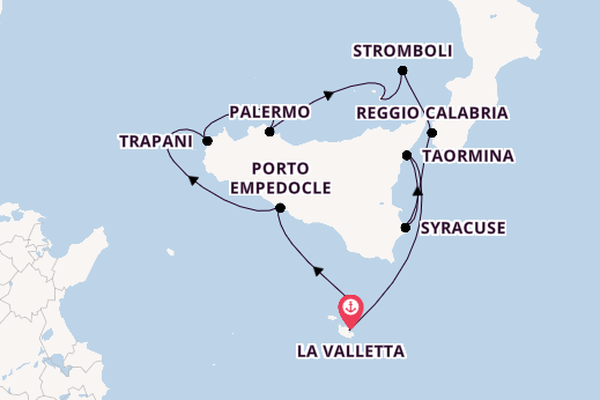 Westelijke Middellandse Zee vanaf La Valletta, Malta met de Le Boréal