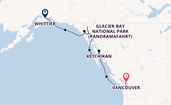 Alaska ab Vancouver, Kanada auf der Norwegian Jade