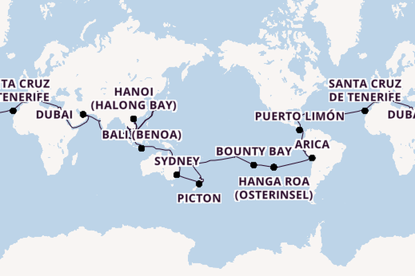 MSC Magnifica - In 116 Tagen Weltmomente auf 5 Kontinenten entdecken