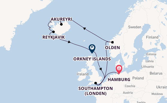 Arctica vanaf Hamburg, Duitsland met de Queen Victoria