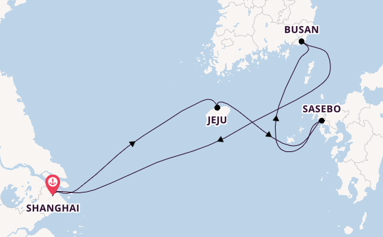 China from Shanghai, China with the MSC Bellissima
