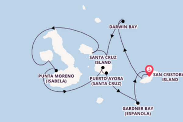 Galapagos Islands from San Cristobal Island, Galapagos, Ecuador with the Silver Origin